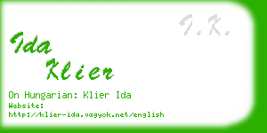 ida klier business card